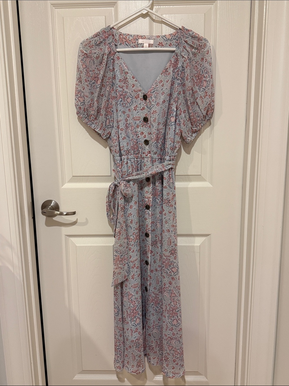 LC Lauren Conrad Light Blue Floral Maxi Dress